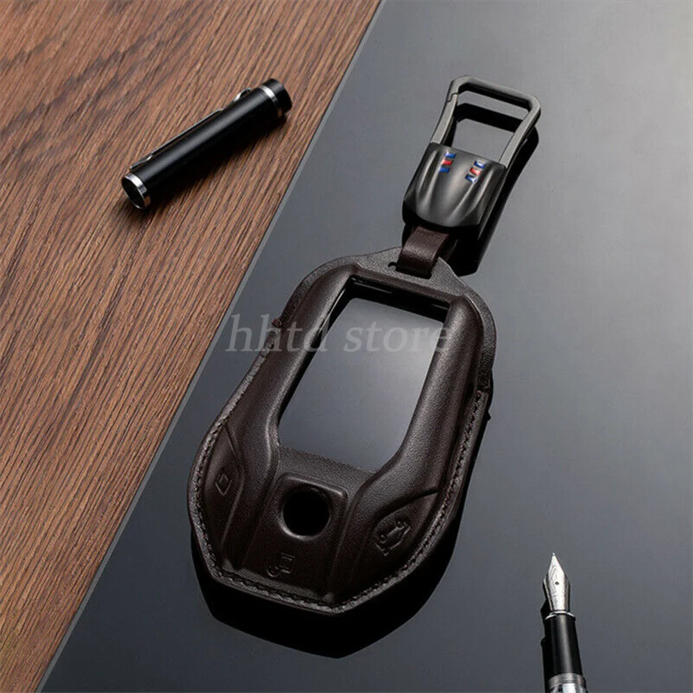 

Genuine Leather Remote Start Car Display Key Case Cover Fob Protector Holder Auto Accessories For BMW G11 G12 G31 G32 5 7 Series
