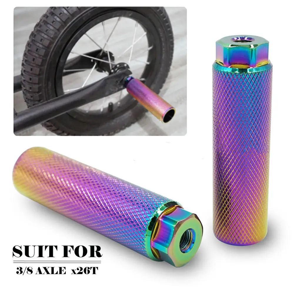 

1 Pair Alloy Foot Stunt Peg For Mtb Bmx Bike 3/8'' Axle Footrest-Lever Cylinder Grip Non-Slip Axle Foot Pegs Bicycle Accessories
