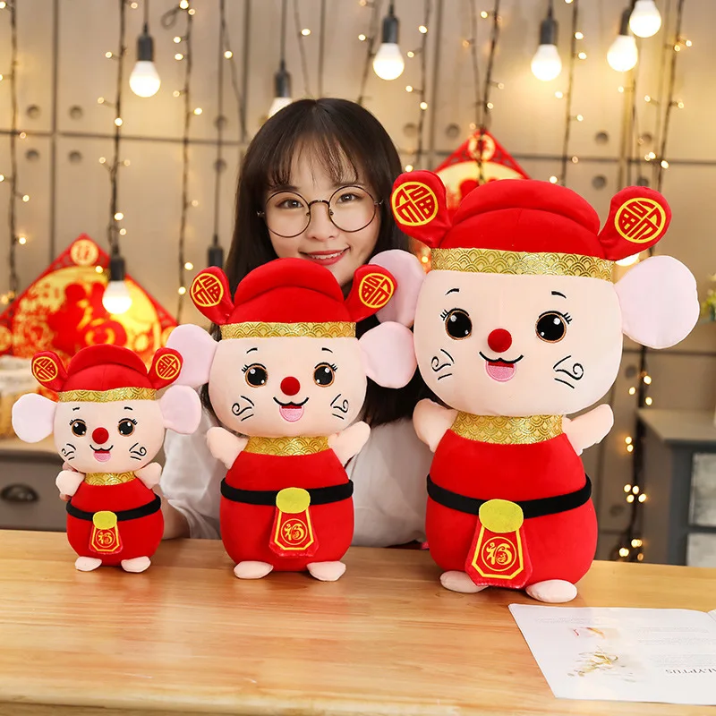 Быстро раскупаемый 1 шт. 25 см Kawaii платье талисман крысы красный Мышь Плюшевые игрушки YearMascot вечерние Декор подарок мягкая игрушка, кукла девочки; дети круглый год