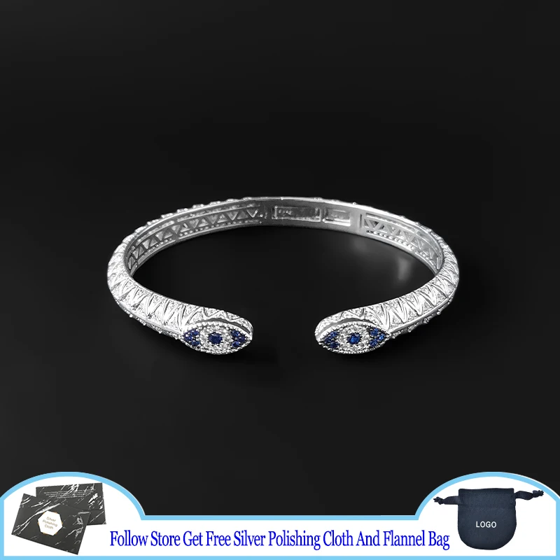 

Браслет-манжета из серебра S925 пробы в европейском и американском стиле