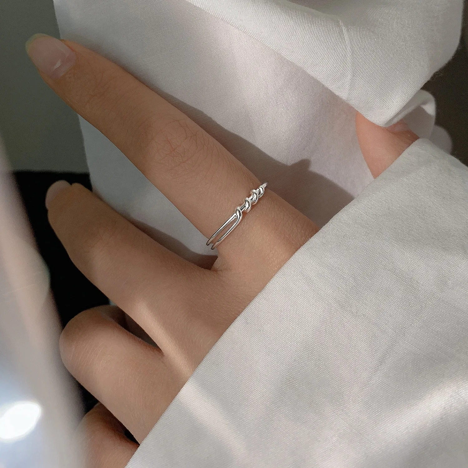 Женское кольцо PANJBJ из стерлингового серебра 925 пробы с Простыми линиями и