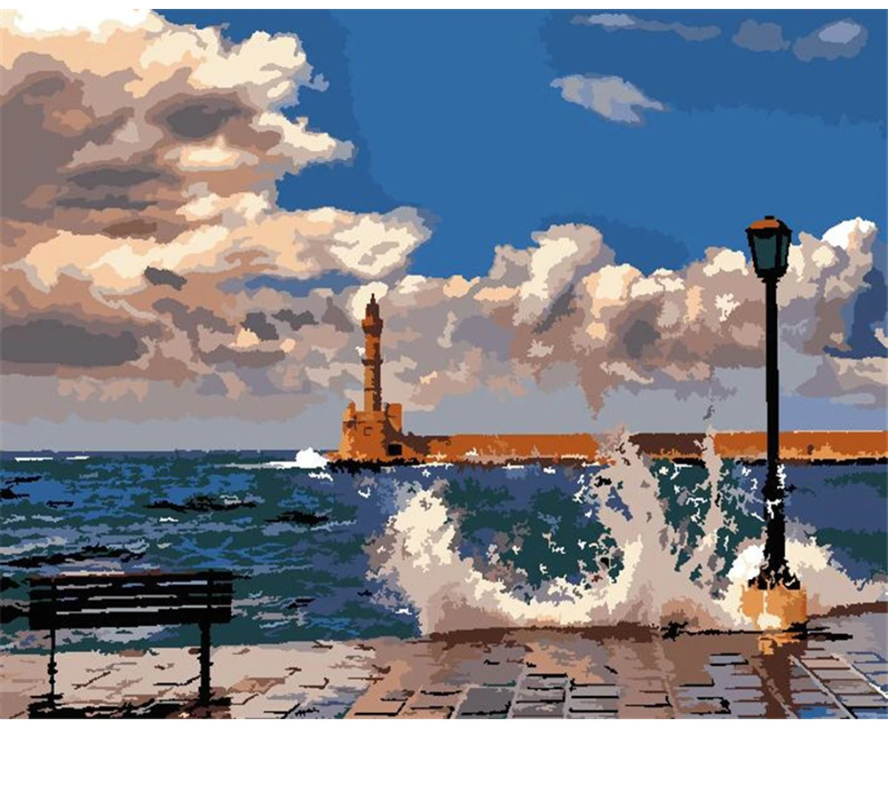 

CraftArtGo картина по номерам пейзаж рисунок на холсте Ручная роспись подарок алмазов картина по номерам водопад комплекты, украшение для дома