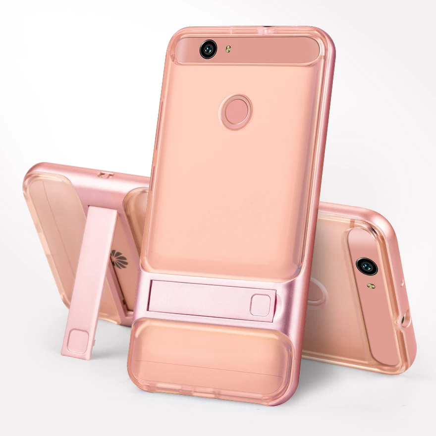 Роскошный 3D чехол-подставка для huawei Nova CAN-L11 CAZ-AL10, гибридный чехол, силиконовый чехол, 5,0 TPU+ PC 360, защитный чехол для мобильного телефона - Цвет: Crystal Rose Gold