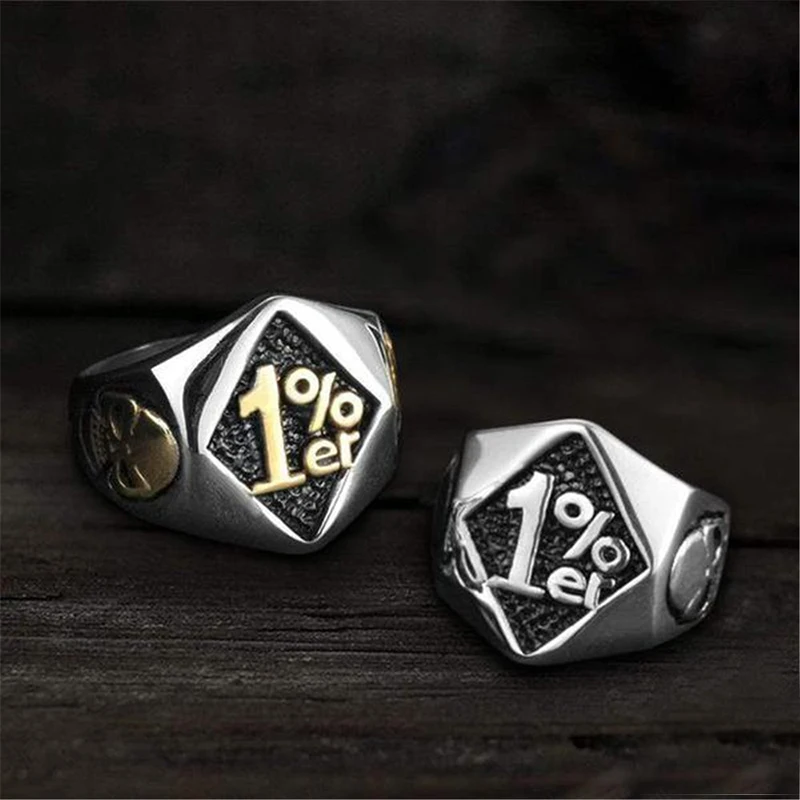 

Street fashion trendy retro punk geometric two-color %1 skull ring men's domineering hip-hop rock party accessories jewelry gift