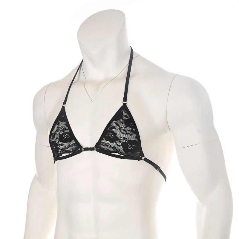 Сексуальное нижнее белье для мужчин прозрачные кружевные бюстгальтеры