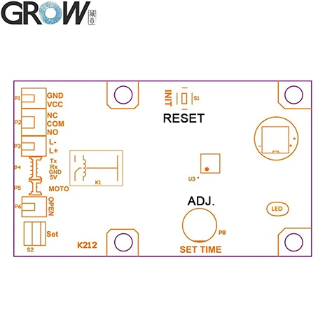 GROW K212+ R305 переключатель питания панель контроля отпечатков пальцев дверная система+ R305 контроль доступа отпечатков пальцев
