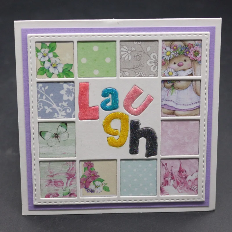 Смех квадратный фон металлический вырубной штамп для DIY скрапбукинга альбом