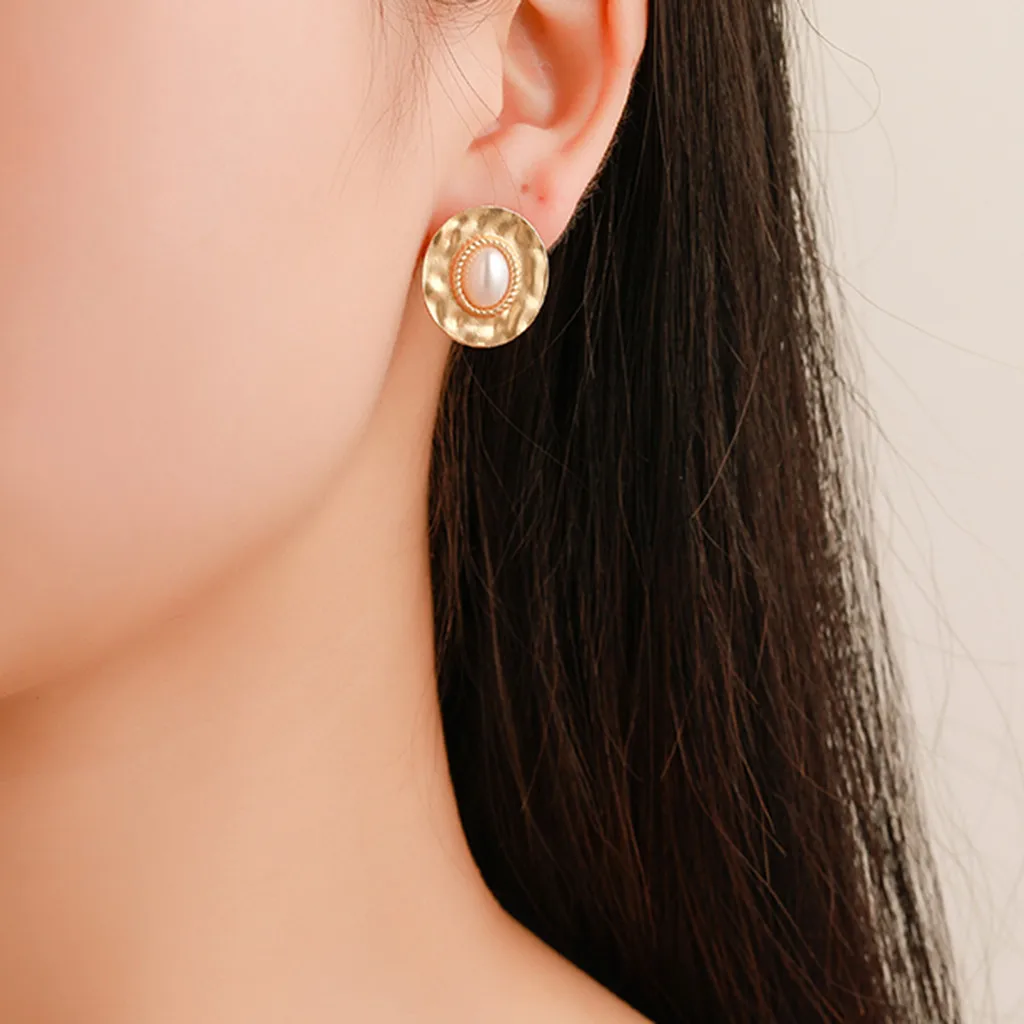 Ретро индивидуальные серьги клипсы в форме раковины жемчужные из бисера Женские