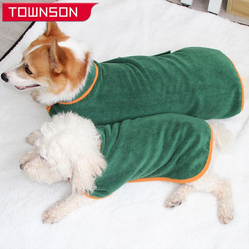 

Soft Adjustable Dog Bathrobe Towel Bath Robe Pet Bathrobe Drying Coat Absorbent Towel Quick-drying Thick Bath Towel Pet Supplies