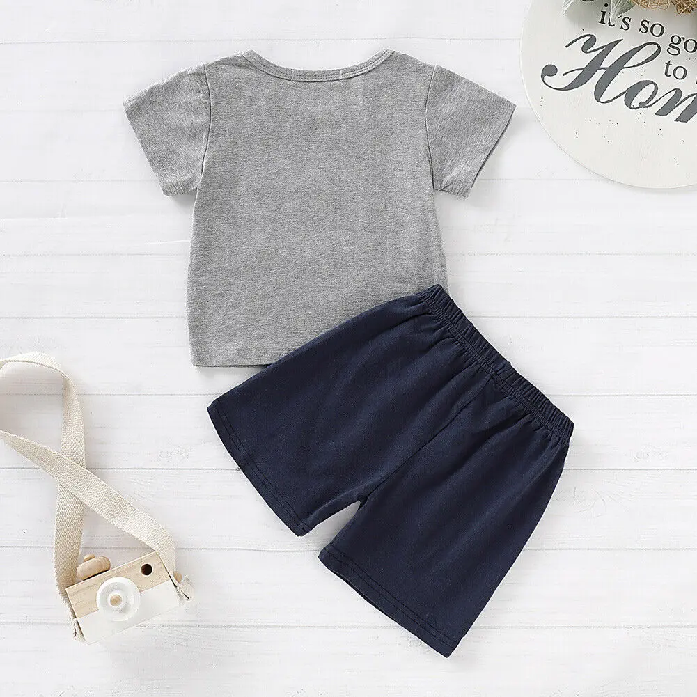 Baby Boy Girl Summer Cartoon Short Sleeve Tops T-shirt Shorts Outfits | Детская одежда и обувь