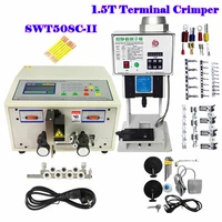 swt508c ii wire stripper stripping peeling machine cutter 1 5t terminal crimper crimping machine with horizontal vertical molds