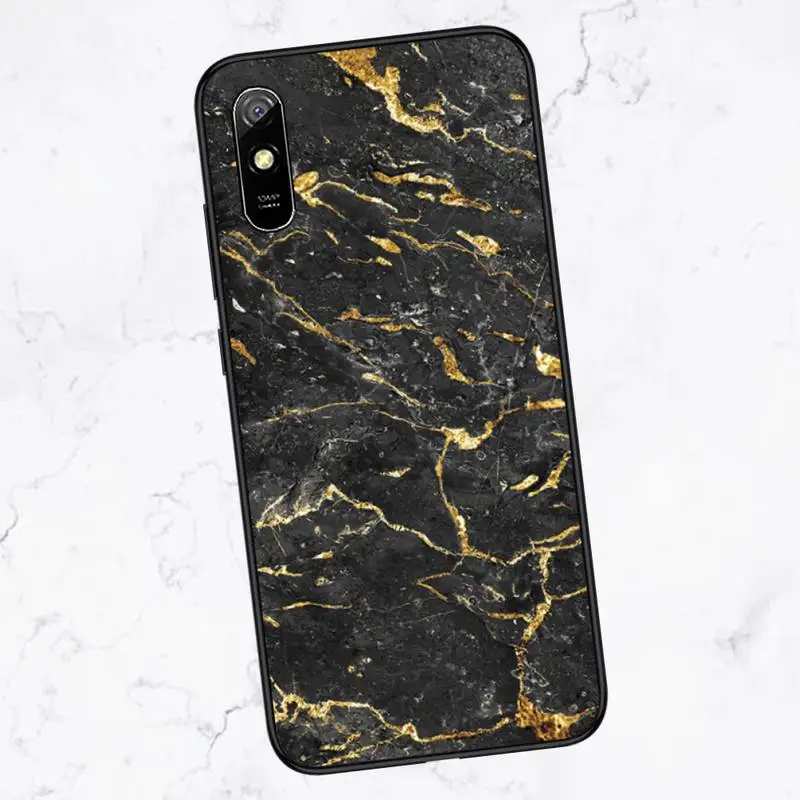 

Black gold marble pattern Phone Case For Xiaomi Redmi Note 4 4x 5 6 7 8 pro S2 PLUS 6A PRO