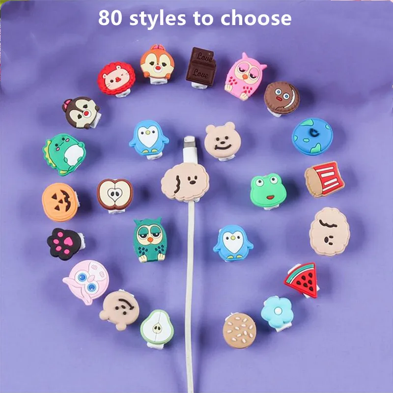 100 шт. с изображениями мультипликационных персонажей кабель Винер протектор Saver