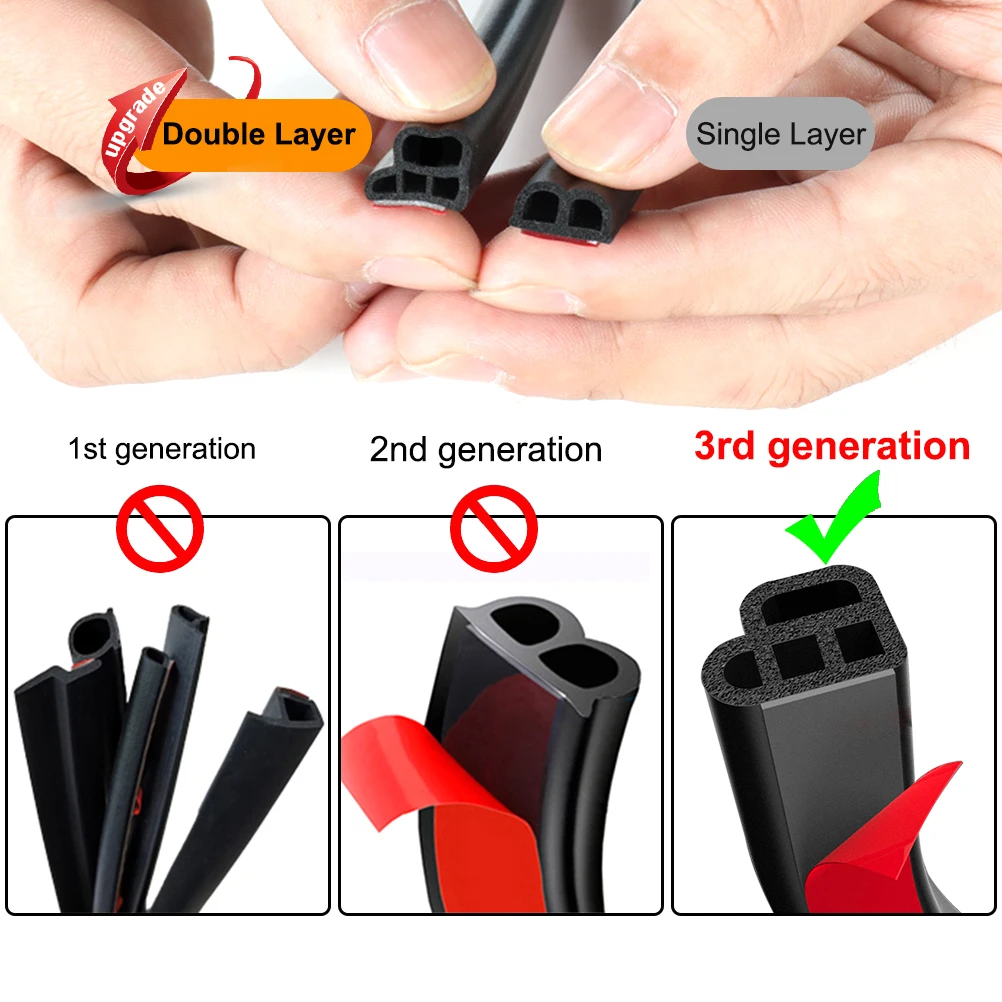 Уплотнитель для автомобильной двери с защитой от столкновений шумоизоляция