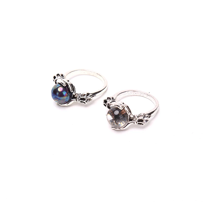 

New Fashion Hand Holding Crystal Rings Lucky Beads Wedding Band Promise Ring For Women Female Jewelry Accessories
