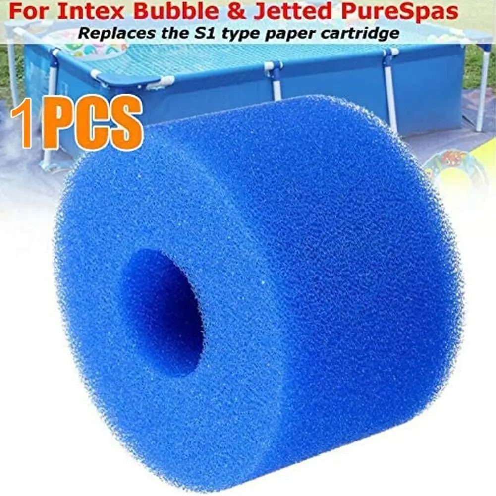 

1PC Blue High Density Cylindrical Swimming Pool Sponge Foam Reusable For Intex Filter Filter Type Cartridge Washable Access G7G7