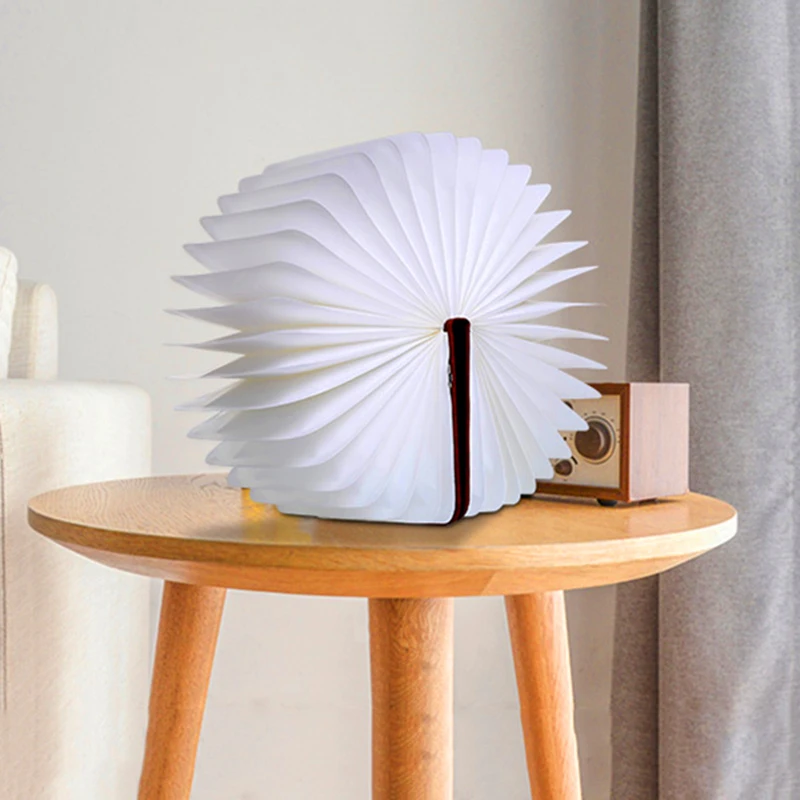 Креативная Подарочная Настольная лампа с USB деревянная складная Светодиодная