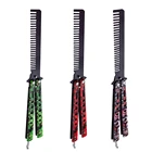 Складная расческа-бабочка для тренировок, из нержавеющей стали, 1 шт., для бороды и щетки для усов, инструмент для укладки волос