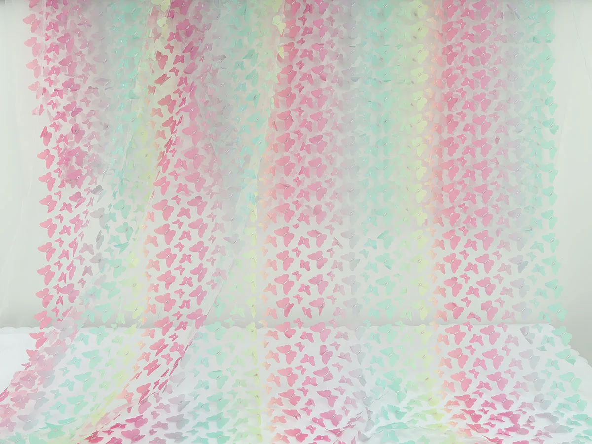 3D бабочка аппликация кружева ткань свадебная одежда платье изготовление продано