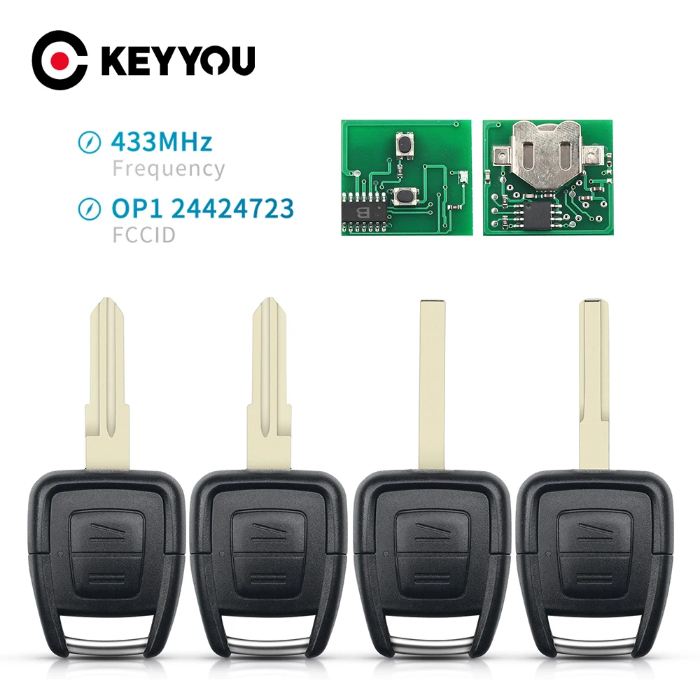 

KEYYOU 2 Buttons 433Mhz No Chip HU43 HU100 YM28 HU46 Blade Fob Remote Key For Opel Vauxhall Vectra Zafira OP1 24424723