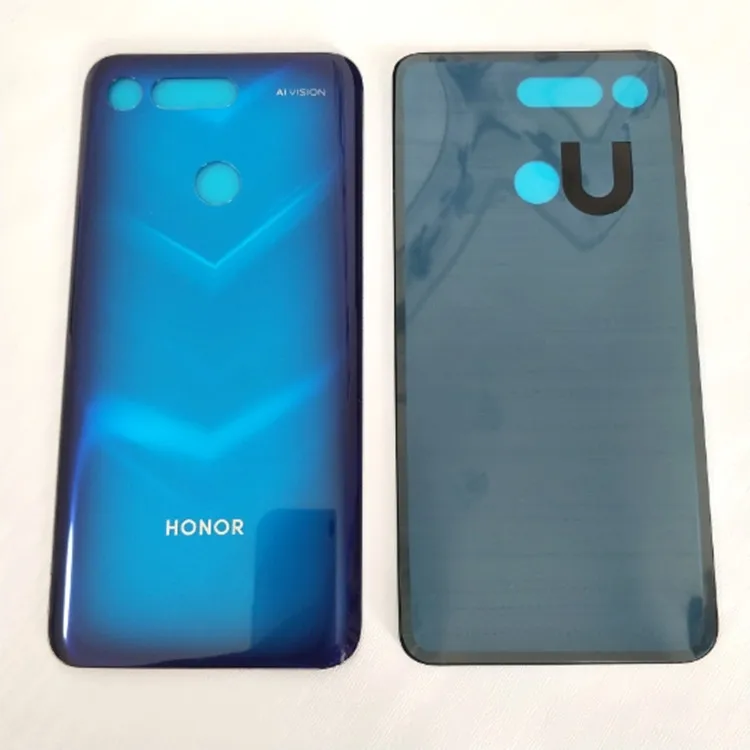 Заднее стекло для huawei Honor 20 Pro Крышка батарейного отсека задняя панель Корпус+ объектив камеры Honor V20 VIEW 20 Крышка батарейного отсека - Цвет: V20 Phantom Blue