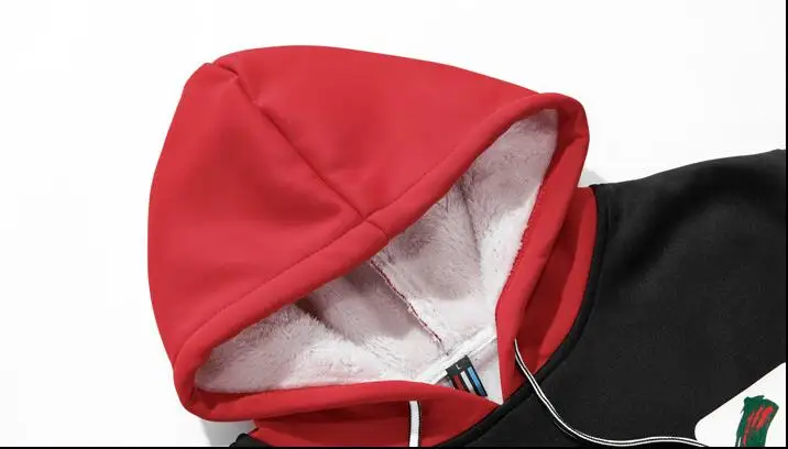 

Rlyaeiz 2019 Autumn Tracksuit Men Sportswear Casual Patchwork Sleeve Fleece Warm Hoodies + Pants Brand Sets Male Sporting Suits