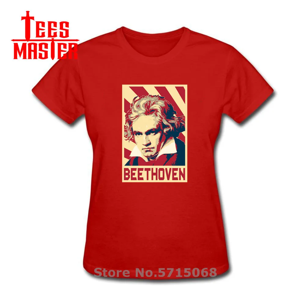 Бетховен Ретро агитационных футболка для женщин в винтажном стиле классические