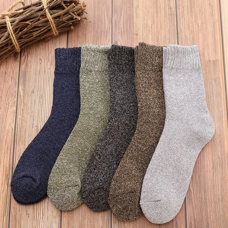 Осенне-зимние шерстяные теплые носки дышащие термальные спортивные деловые для