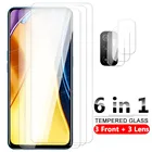 6 в 1 Камера Протектор экрана из закаленного стекла для Xiaomi Poco M3 Pro 5G F3 X3 NFC Mi Poxo Poko Pocophone X F M 3, защитная пленка на экран