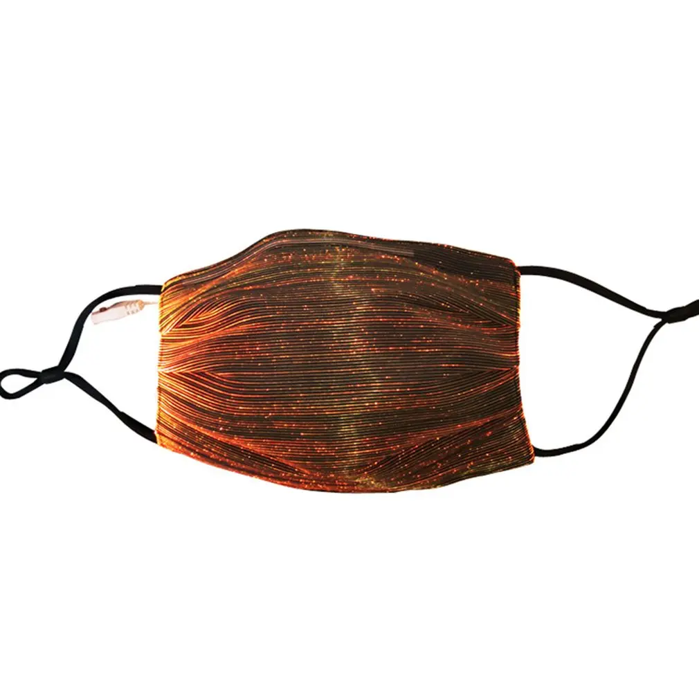 

Replaceable PM2.5 Filter Cotton LED luminous Anti-Dust Anti-fog Mask Party Halloween Night Run Mask 7 Colors Transformation Mask