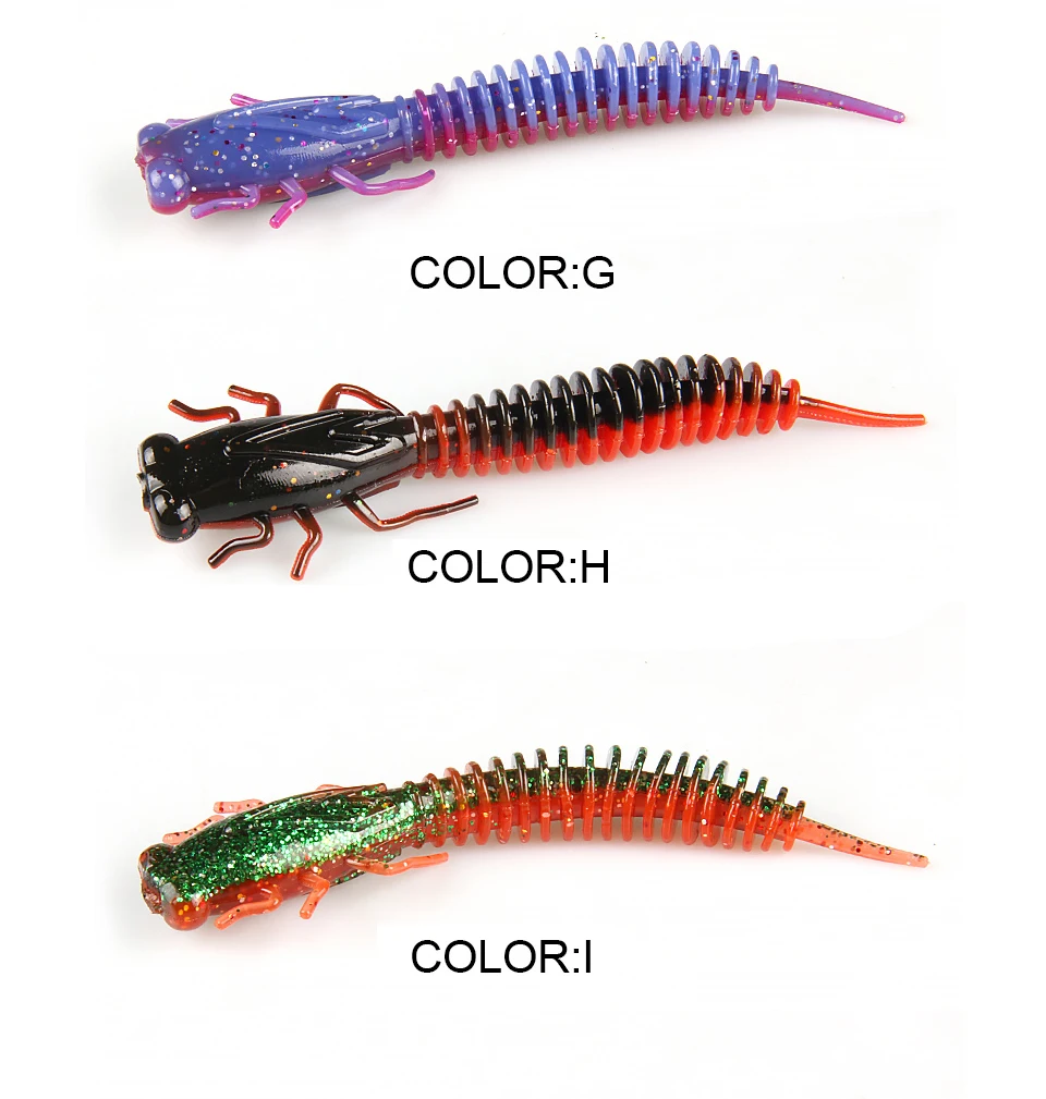 BEARKING Larva 75 мм 2,84 г 8 шт. искусственная Мягкая наживка рыболовный червь силиконовый бас Щука Гольян Swimbait Jigging пластиковые приманки