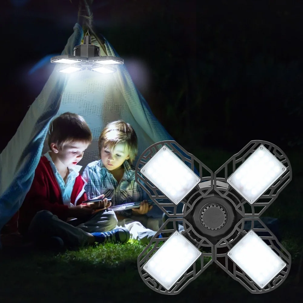 

Portable 96 LED 60W Folding Light Camping Garage Lantern Solar Powered USB Rechargeable Flashlight Warehouse Workshop Emergency