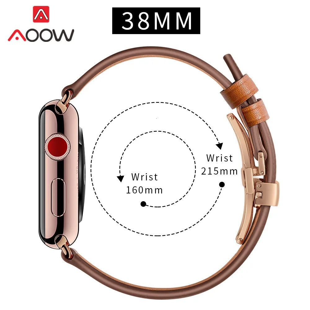 Ремешок для часов из натуральной коровьей кожи для Apple Watch 40 мм 44 мм 38 мм 42 мм 4 iwatch роскошный браслет из розового золота с бабочкой
