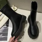 Женские ботинки на платформе, на молнии, с круглым носком, на осень-зиму, 2022