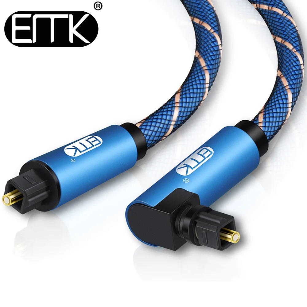 EMK 90 градусов Цифровой оптический аудио кабель под прямым углом Toslink SPDIF для Blu Ray