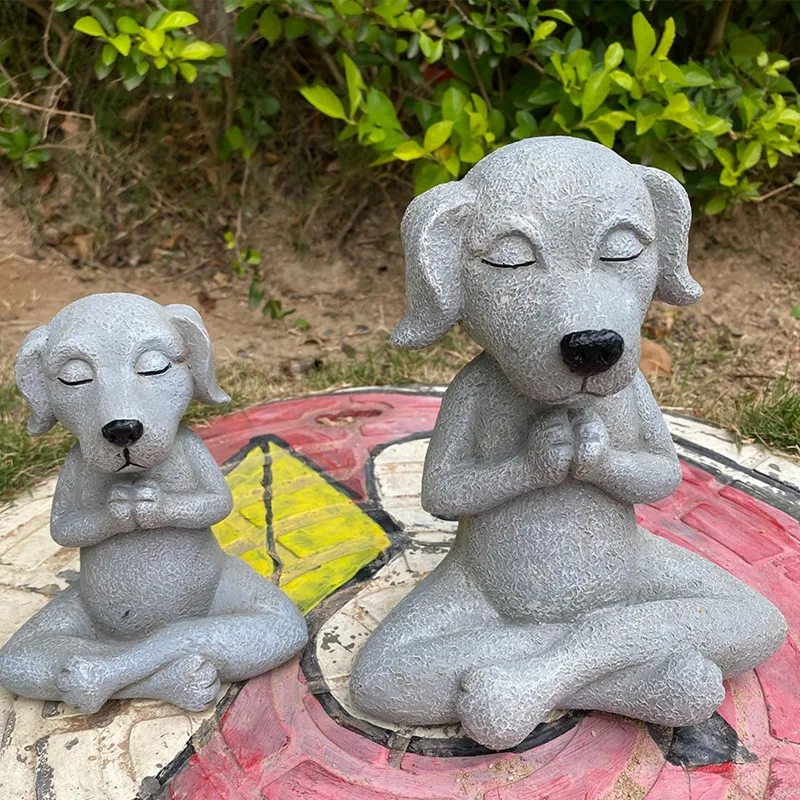 Медитации Йога собака статуя коллекционные Изысканная маленькая Статуи Офис