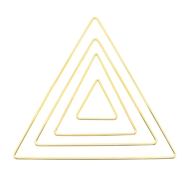 

YYSD Triangle Metal Floral Hoop Wreath Macrame Rings Dream Catcher Macrame Wall Hanging Crafts for DIY Wedding Garland Decor