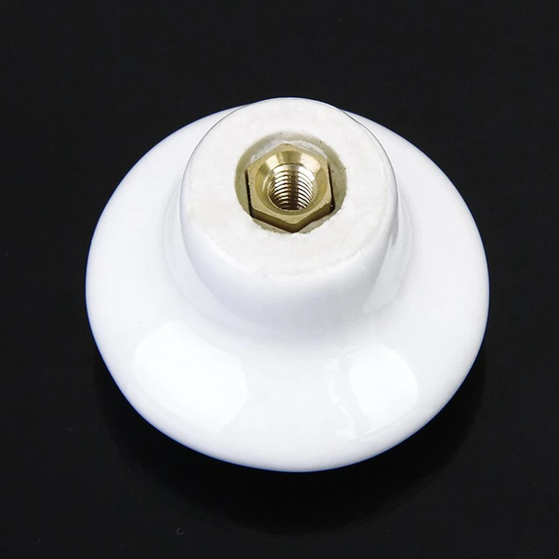 

5 x Round Ceramic Cabinet/Drawer/Cupboard/Bin Pull Knobs Handles---White