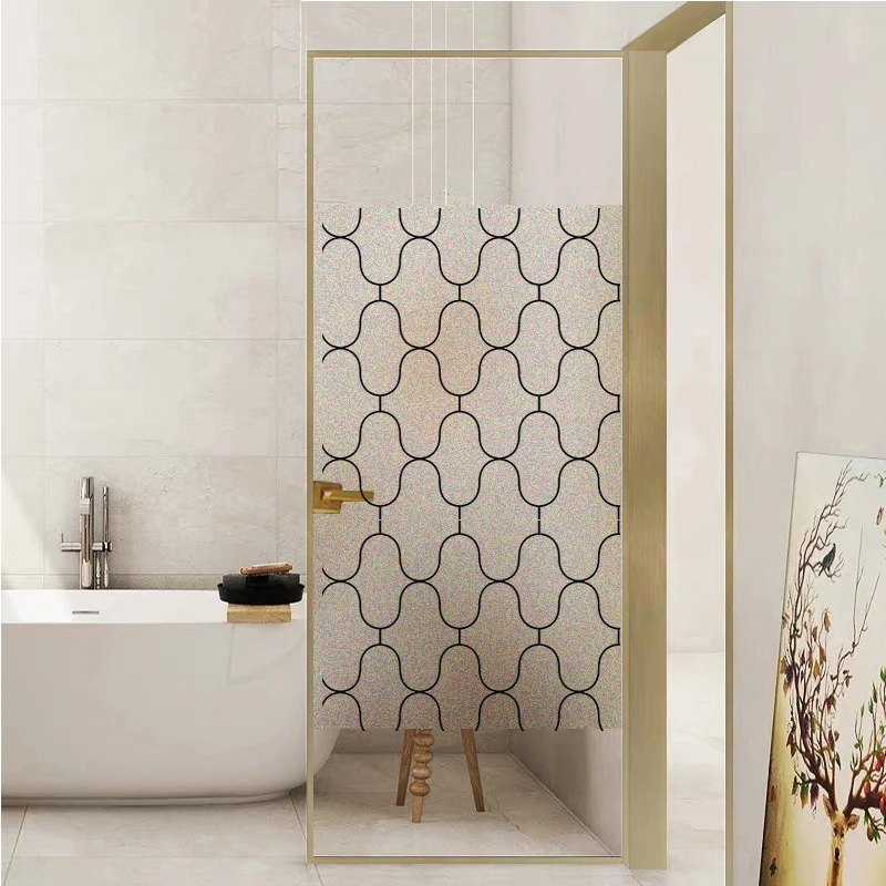 

Black and white geometry Decorative Window Films Privacy Stickers Stained Window Frosting Films Frosted Glass Film Custom size