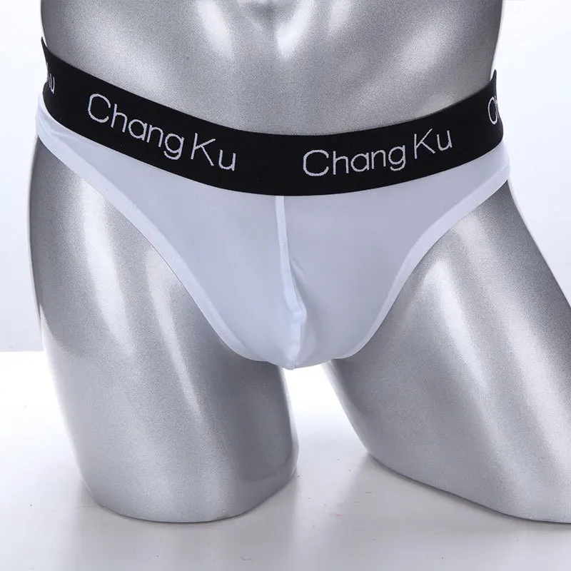 Сексуальное нижнее белье мужские трусы нейлоновые с низкой талией однотонные