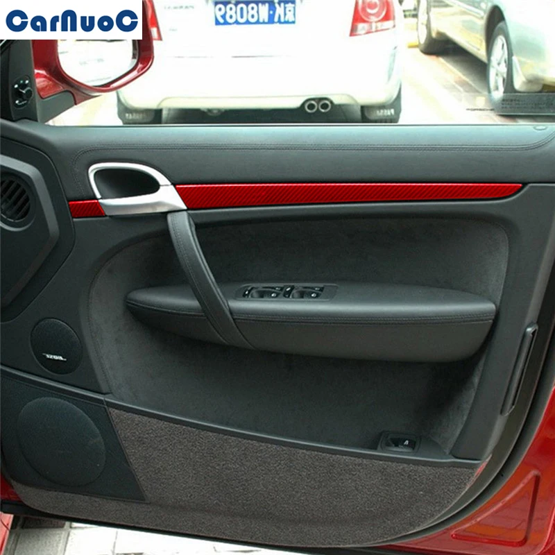 

Для Porsche Cayenne Sport SUV 2003-2010 с навигационной системой, автомобильный пилот, боковая Дверная панель, красная отделочная полоса, наклейка из углер...