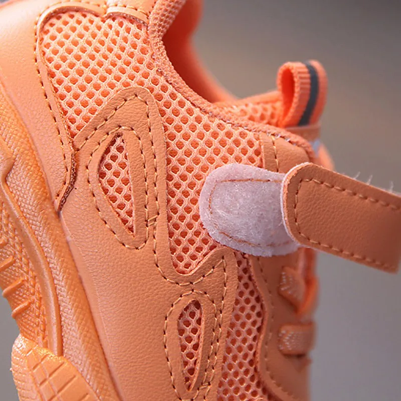 

Orange Pink And Blue Autumn Casual Breathable Shoes For Boys And Girls Fashion Kids Sports Sneakers