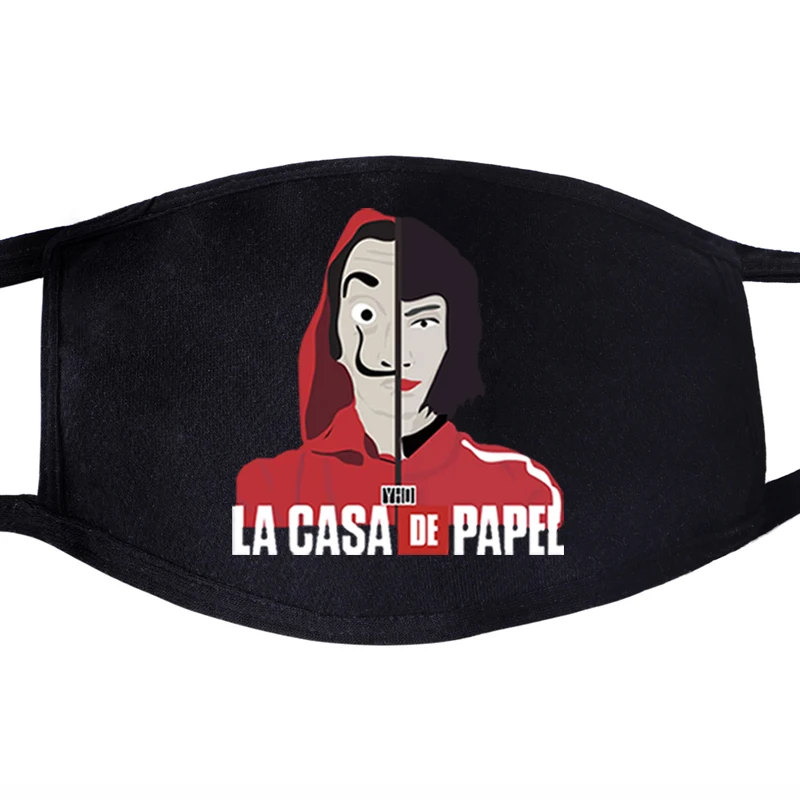 

La Casa De Papel Mouth Face Masks Money Heist TV Black Luxury Design Cycling Anti-Dust Facial Dustproof Cover Mask Men Women