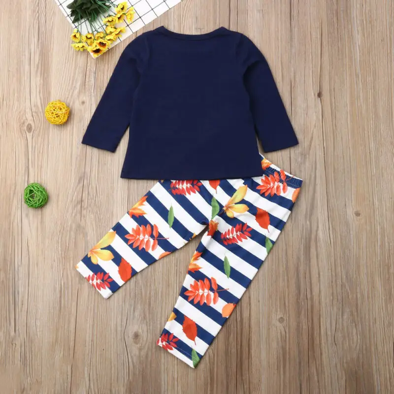 Новый осенний Модный комплект одежды из 2 предметов одежда для маленьких девочек