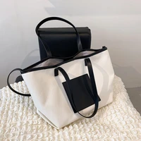 large capacity canvas tote bag shoulder bags for women 2021 winter simple female underarm handbags travel casual shopper bag