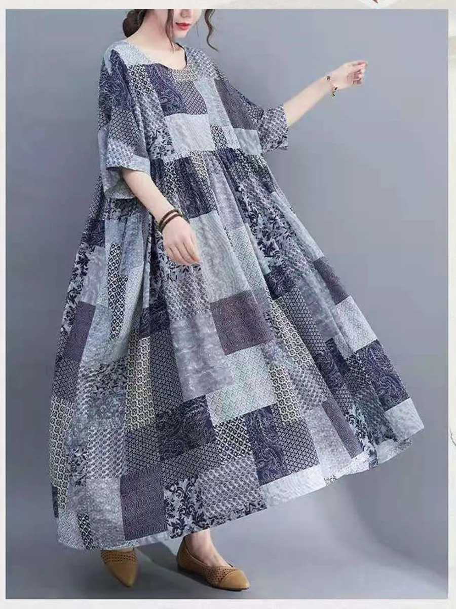 

Модное дизайнерское женское свободное платье из хлопка и льна с коротким рукавом, элегантные винтажные длинные платья для женщин