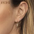 Серьги-гвоздики женские из серебра серьга в форме Луны пробы, 100% пробы, 925