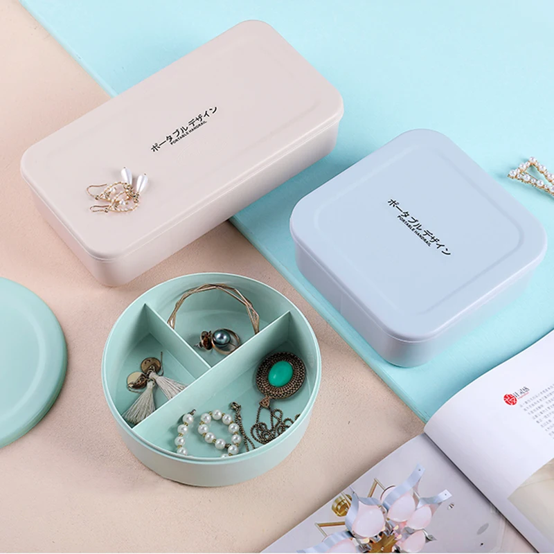 

Jewelry Organizer Display Travel Jewelry Case Boxes Portable Jewelry Box Button Leather Storage Zipper Jewelers storage box new