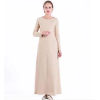 womens muslim fashion dubai islamic abayas long hijab round neck dress for women robe bottoming long t shirt dress female