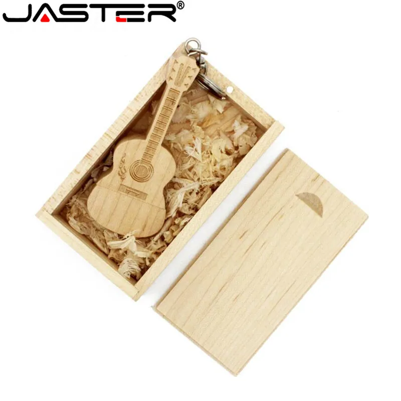 USB-флеш-накопитель JASTER на гитару 4 ГБ 8 16 32 64 usb 2 0 деревянная коробка | Компьютеры и